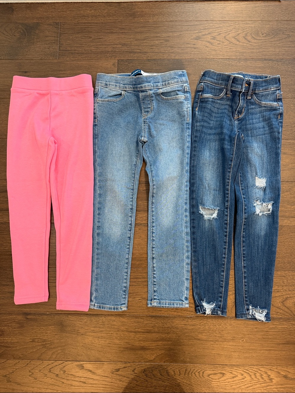 Old Navy Girls Jeans & Pink Sweatpants Set of 3 - Size 6/7 - C34-105